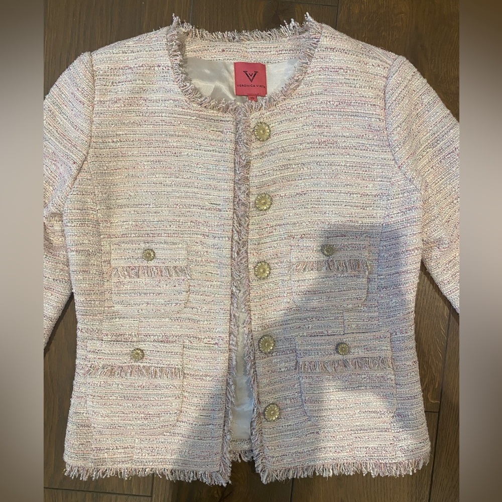 VERONICA VIRTA sparkly pink tweed blazer
